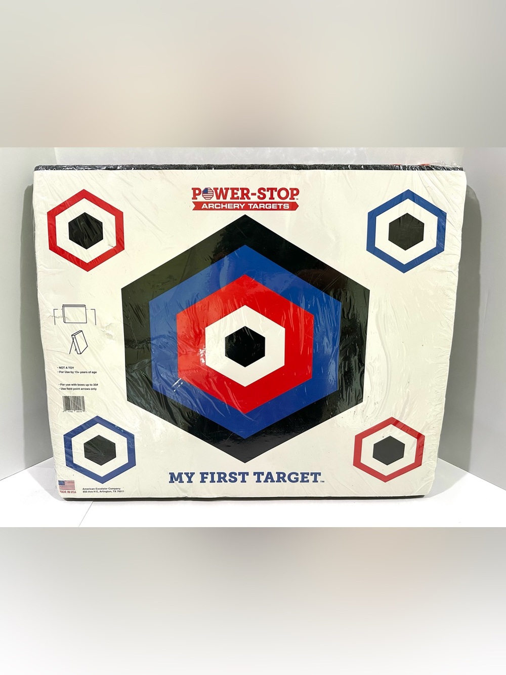 New Power-Stop Archery My First Target Board For Bow and Arrows Foam w Stakes